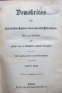 Demokritos, Buch 1-4