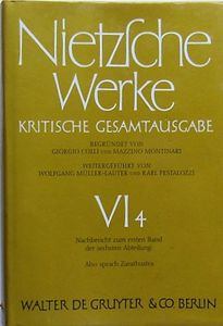 Nitzsche Werke, Kritische Gesamtausgabe