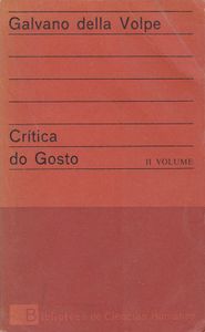 Crítica Do Gosto - Vol. II