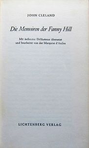 Die Memoiren Der Fanny Hill