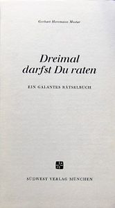 Dreimal Darfst Du Raten