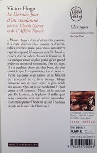 Le Dernier Jour D'un Condamné - suivi de Claude Gueux et de L'affaire Tapner