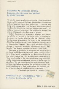 Language as Symbolic Action: Essays on Life, Literature and Method