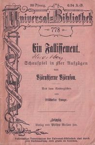Ein Fallissement. Schauspiel in vier Aufzügen