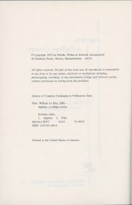 Algebra, A College Course