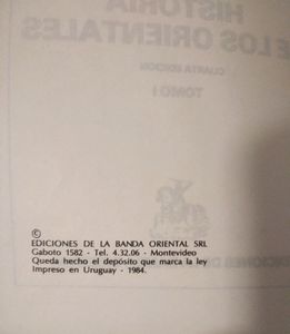 Historia De Los Orientales / Tomo I