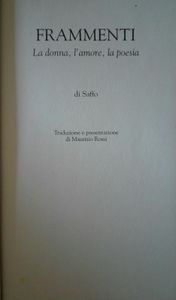 Frammenti (La Donna, L'Amore, La Poesia)