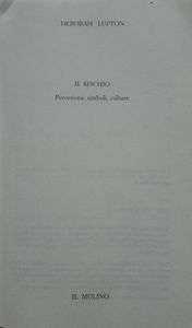 Il Rischio (Percezione, Simboli, Culture)