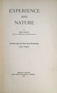 Experience And Nature