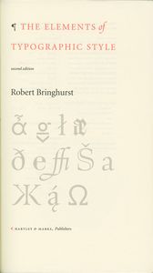The Elements of Typographic Style (Second Edition)