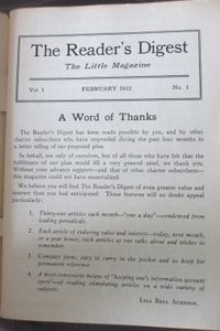 The Reader's Digest Vol.1 No. 1