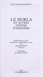 Le Horla et autres contes d'angoisse