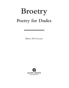 Broetry: Poetry for Dudes
