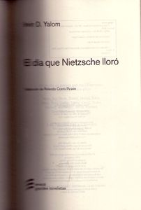 El Día Que Nietzsche Lloró