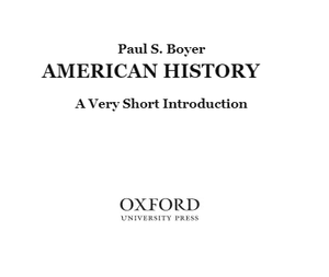 American History: A Very Short Introduction