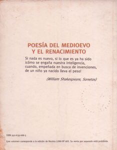 Poesía Del Medioevo Y Del Renacimiento