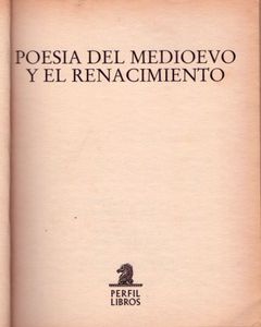 Poesía Del Medioevo Y Del Renacimiento
