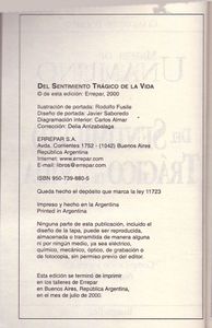 Del Sentimiento Trágico De La Vida