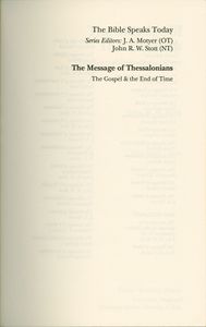 The Message of Thessalonians: The Gospel & the End of Time