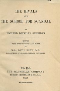 Sheridan's Plays