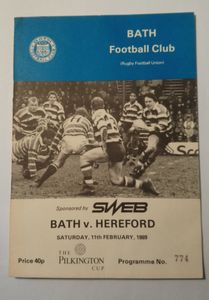 Bath v. Hereford, The Pilkington Cup, Saturday 11th February 1989.