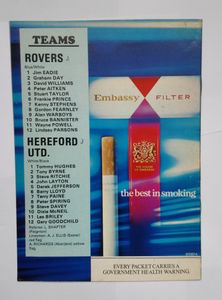 Bristol Rovers Match No 9. 1976-77 Hereford United Division Two Saturday November 13