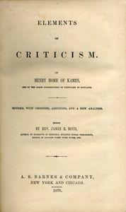 Kames' Elements Of Criticism