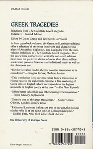 Greek Tragedies Volume 1