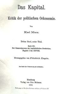 Das Kapital. Dritter Band. Buch III: Der Gesammtprocess der kapitalistischen Produktion