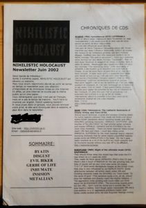 NIHILISTIC HOLOCAUST Newsletter Juin 2002