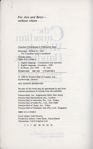 The Canadian Writer's Handbook