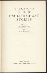 The Oxford Book of English Ghost Stories