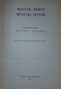 Magyar-Német műszaki szótár