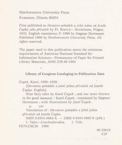 Nine Fairy Tales by Karel Čapek: And One More Thrown in for Good Measure
