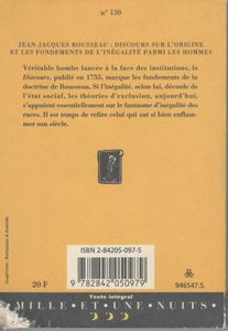 Discours Sur L'origine Et Fondements De L'inégalité Parmi Les Hommes