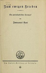 Zum ewigen Frieden. Ein philosophischer Entwurf
