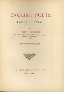 English Poets Memoirs and Portraits