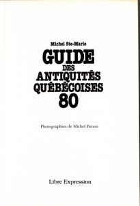 Guide Des Antiquités Québécoises 80 