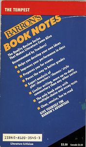 Barron's Book Notes: William Shakespeare's "The Tempest"