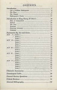 Notes for Shakespeare's "King Henry IV, Part 1