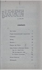 Notes for Richler's "Duddy Kravitz" and other Works