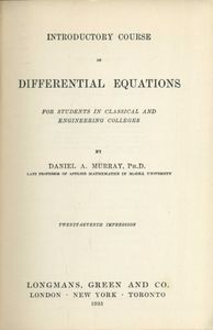Introductory Course in Differential Equations