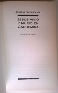 Jesus Vivio Y Murio En Cachemira