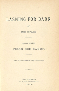Läsning för barn. Sjette boken. Visor och sagor.
