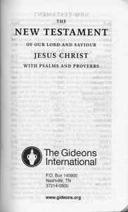 The New Testament With Psalms And Proverbs