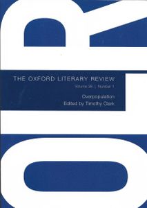 The Oxford Literary Review Volume 38 Number 1