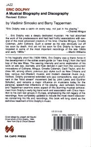 Eric Dolphy: A Musical Biography & Discography (Revised Edition)