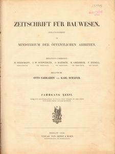 Zeitschrift für Bauwesen / Jahrgang XXXI. 1886.
