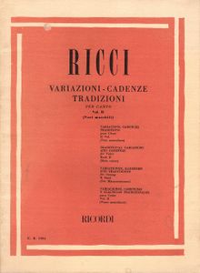 Variazioni - Cadenze Tradizioni per Canto, Vol. II (Voci Maschili)