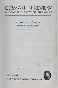 German in Review: A Concise Survey of Grammar
